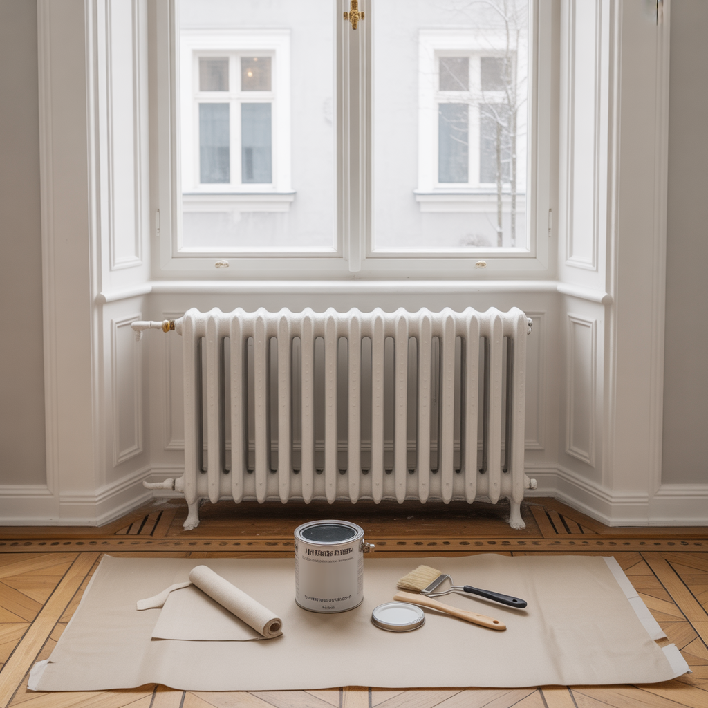 mala radiatorer ratt varmebestandig farg och forarbete