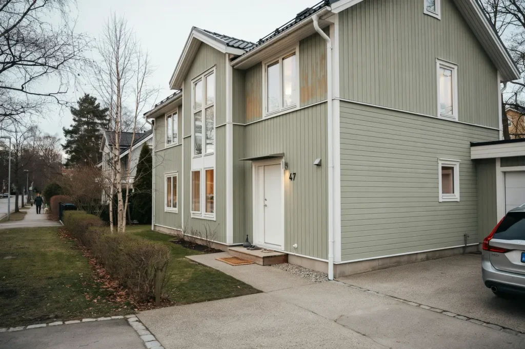 fasadm lning av tv planshus med kul rbyte i jordbro haninge